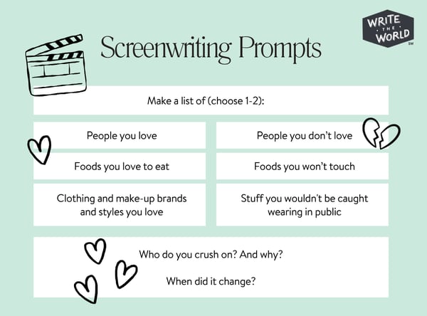 Screenwriting Prompts Infographic